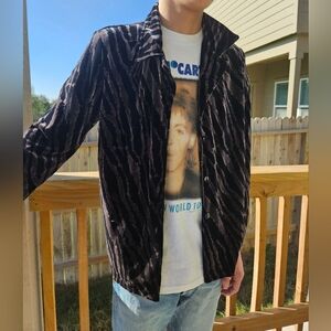 Vintage 90s velvet animal printed overshirt